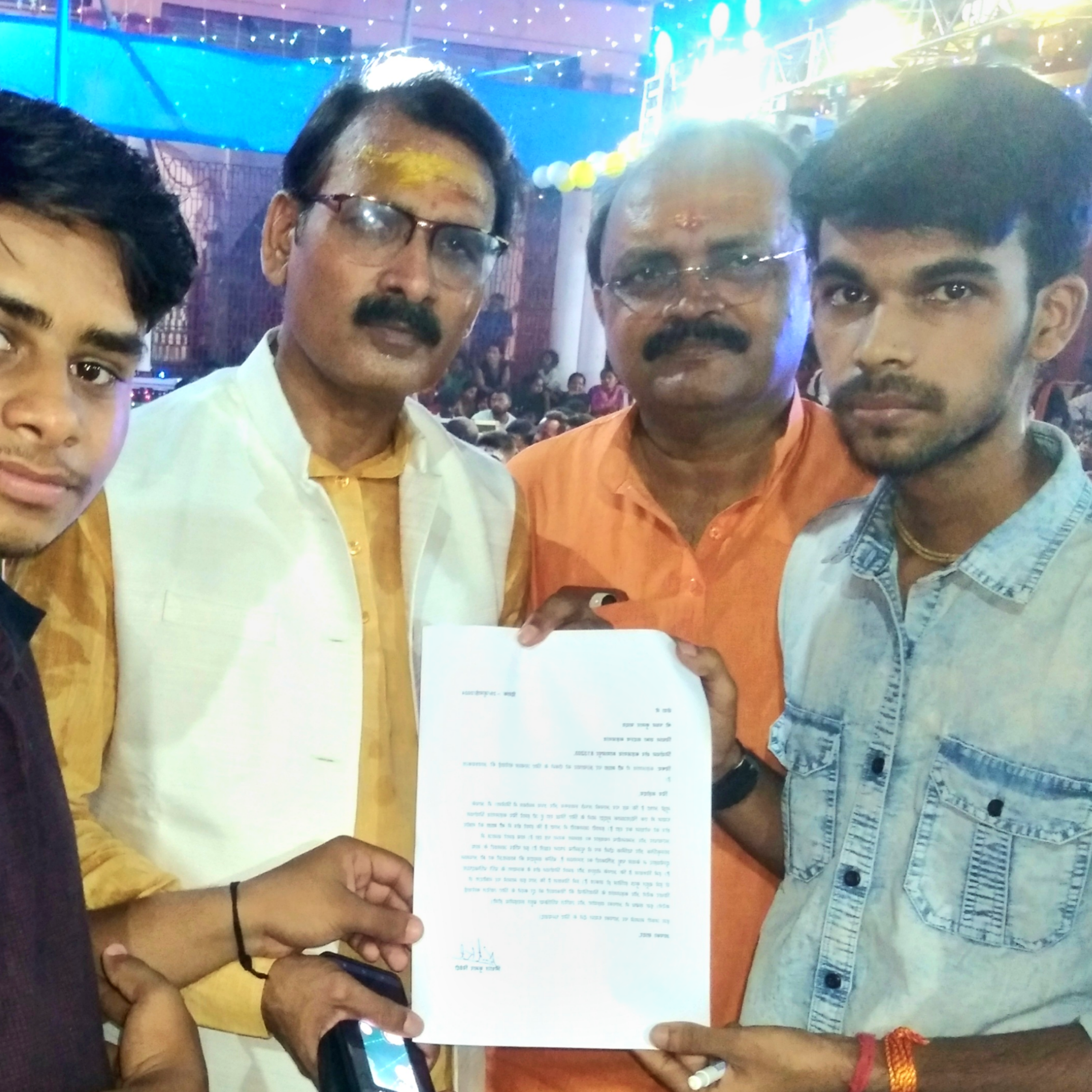 Giving application to MLA Pawan Yadav regarding the atrocities on mother cow.